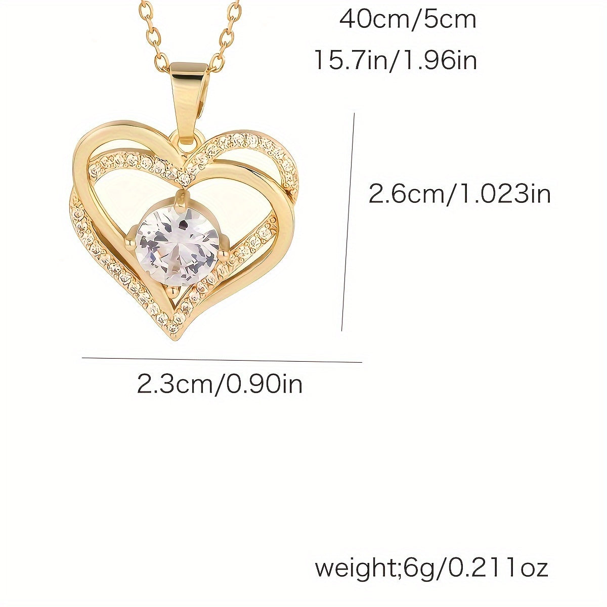 Double Heart Pendant Necklace Gift Box
