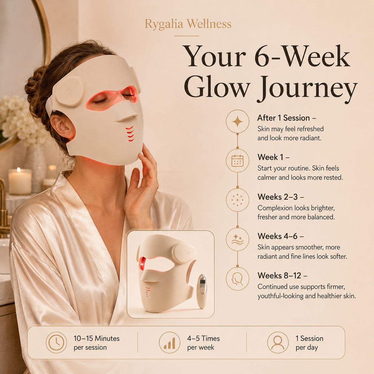 SkinGlow Flex 7 LED Red Light Therapy Mask