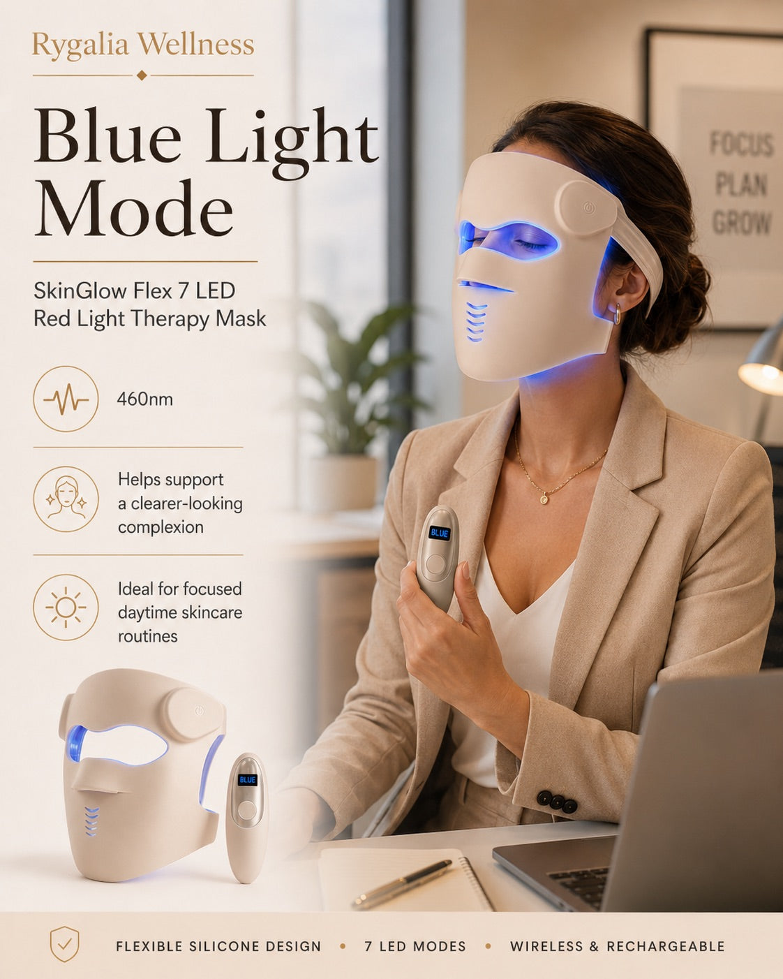 SkinGlow Flex 7 LED Red Light Therapy Mask