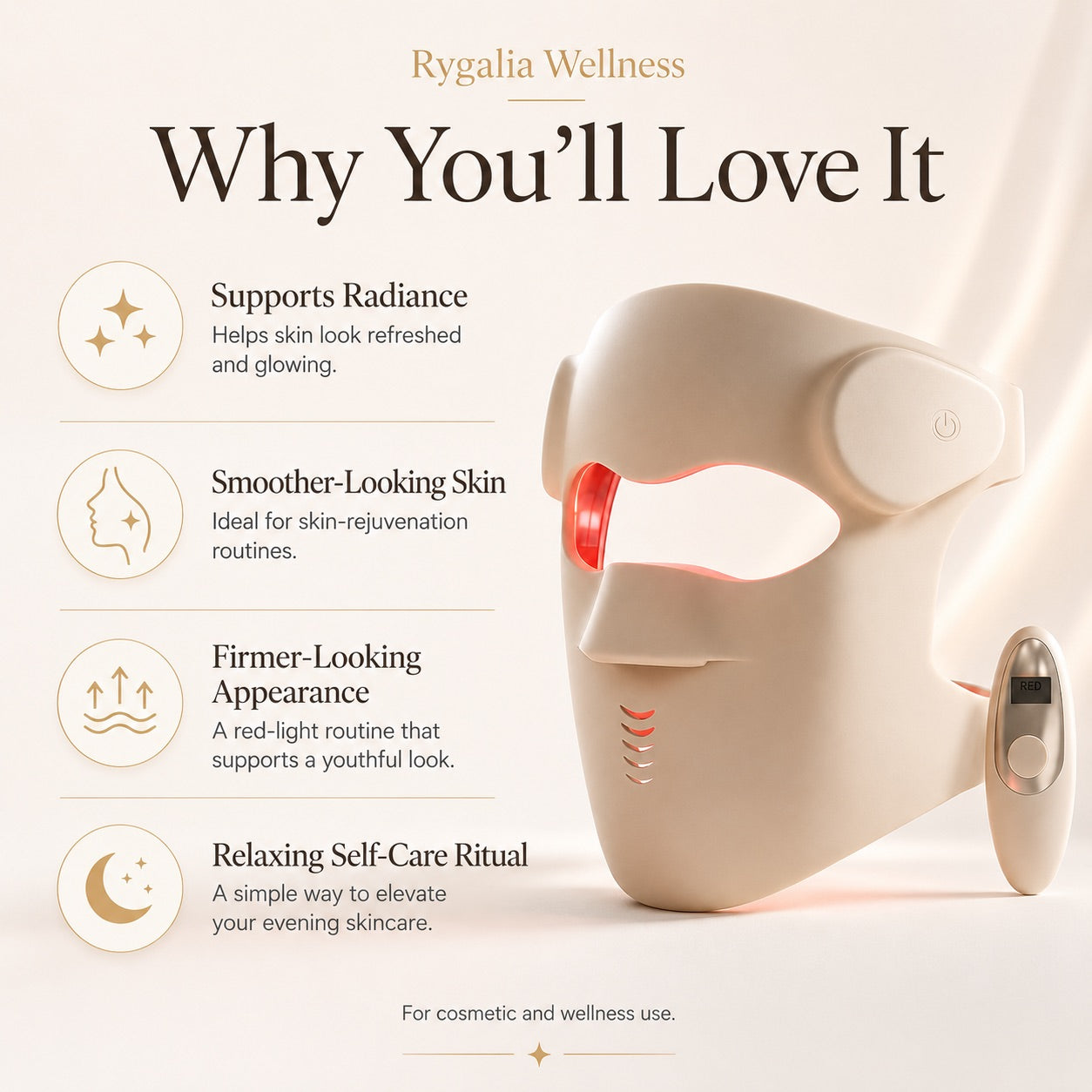 SkinGlow Flex 7 LED Red Light Therapy Mask